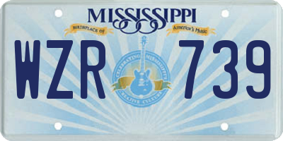 MS license plate WZR739