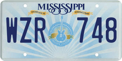 MS license plate WZR748