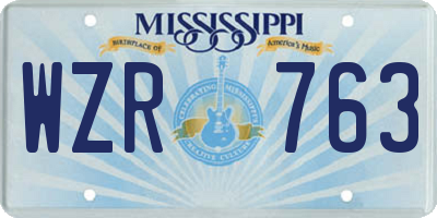 MS license plate WZR763