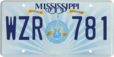 MS license plate WZR781