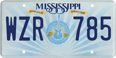 MS license plate WZR785