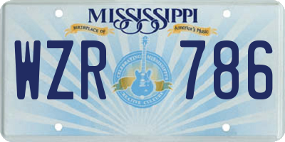 MS license plate WZR786