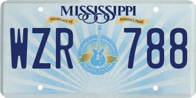 MS license plate WZR788