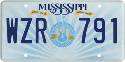 MS license plate WZR791