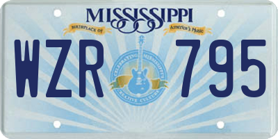 MS license plate WZR795