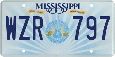 MS license plate WZR797