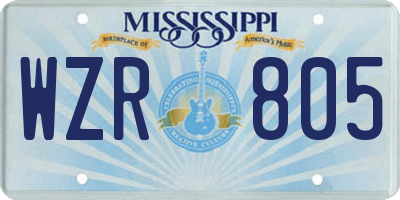 MS license plate WZR805