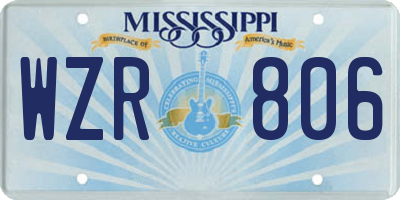 MS license plate WZR806