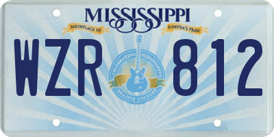 MS license plate WZR812