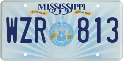 MS license plate WZR813