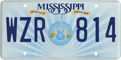 MS license plate WZR814