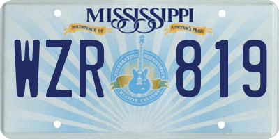 MS license plate WZR819