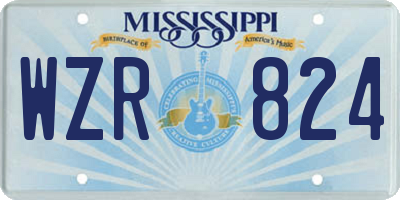 MS license plate WZR824