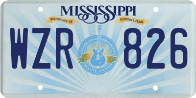 MS license plate WZR826