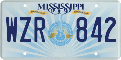 MS license plate WZR842