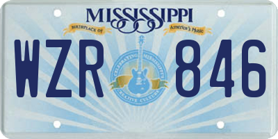 MS license plate WZR846