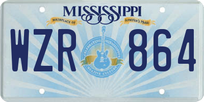 MS license plate WZR864