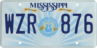 MS license plate WZR876