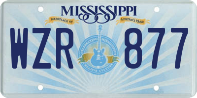 MS license plate WZR877