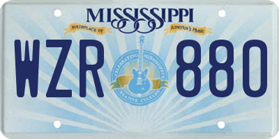 MS license plate WZR880