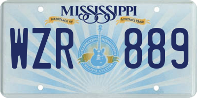 MS license plate WZR889
