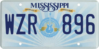 MS license plate WZR896