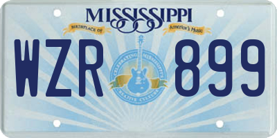 MS license plate WZR899