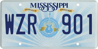 MS license plate WZR901