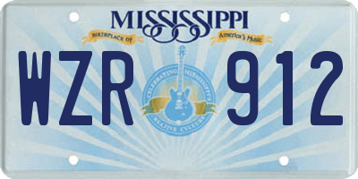 MS license plate WZR912
