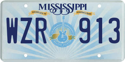 MS license plate WZR913
