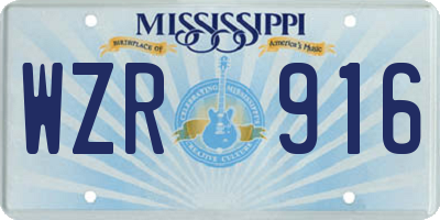 MS license plate WZR916