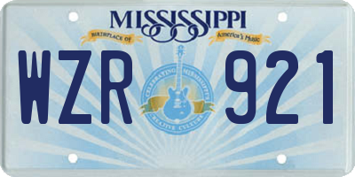 MS license plate WZR921