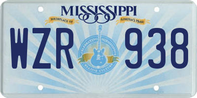 MS license plate WZR938