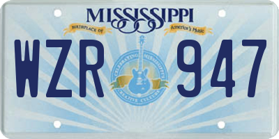 MS license plate WZR947
