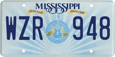 MS license plate WZR948