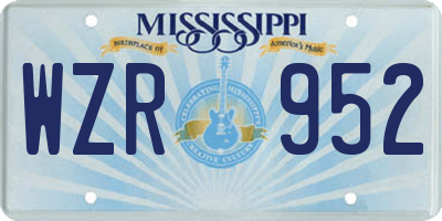 MS license plate WZR952