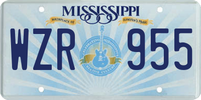 MS license plate WZR955