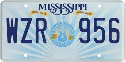 MS license plate WZR956