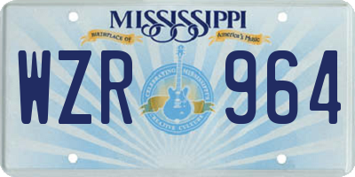 MS license plate WZR964