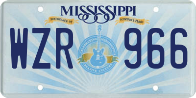 MS license plate WZR966