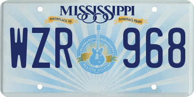 MS license plate WZR968