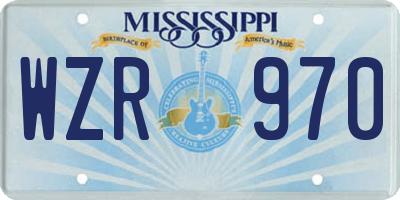 MS license plate WZR970