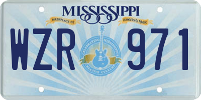MS license plate WZR971