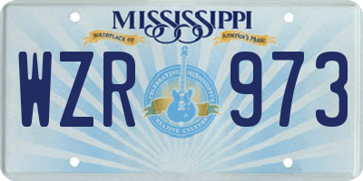 MS license plate WZR973