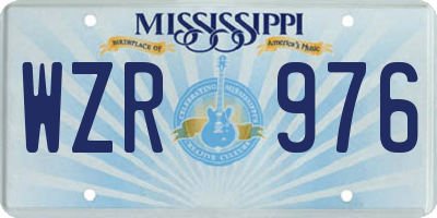 MS license plate WZR976