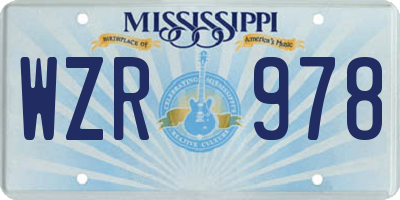 MS license plate WZR978