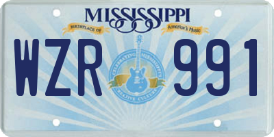 MS license plate WZR991