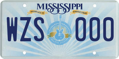 MS license plate WZS000