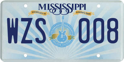 MS license plate WZS008