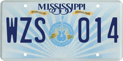 MS license plate WZS014
